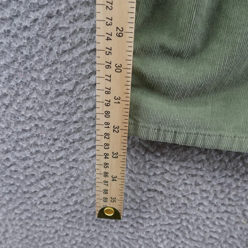 We The Free Green Corduroy Flare Pants Side Zip Mid Rise Size 26 OB1604308